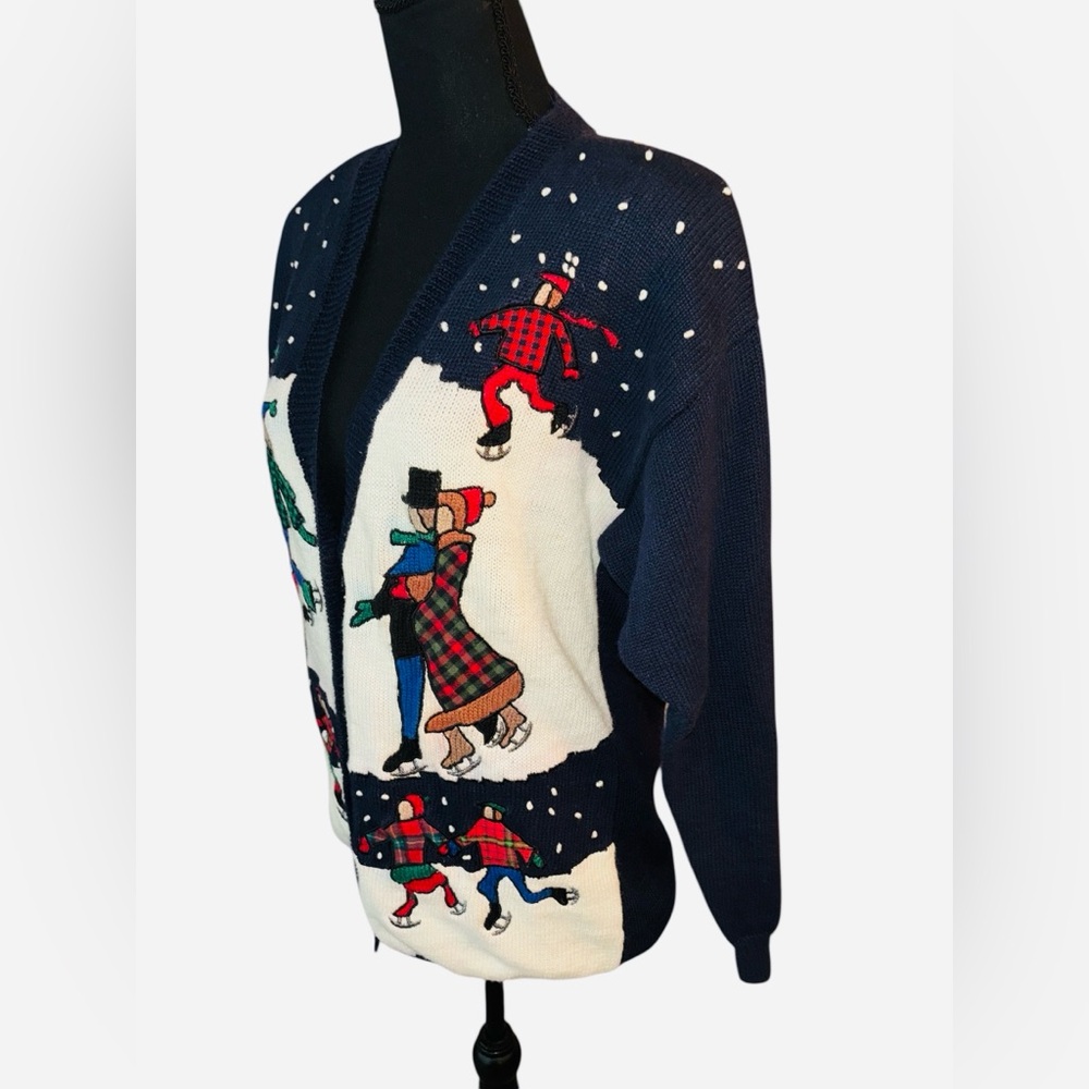 Susan Bristol vintage 1992 Christmas Cardigan Size S - Picture 3 of 6